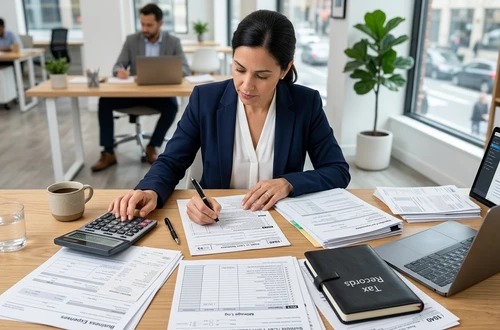 Meridian loan advisor reviewing documents with client
